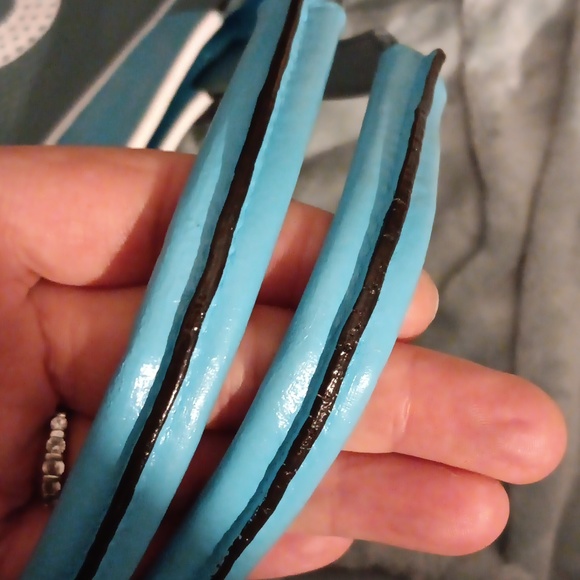 🤟TRADED🤟Hold for BO COACH Large Turquoise/Gray Tote Bag Op Art - Picture 7 of 9